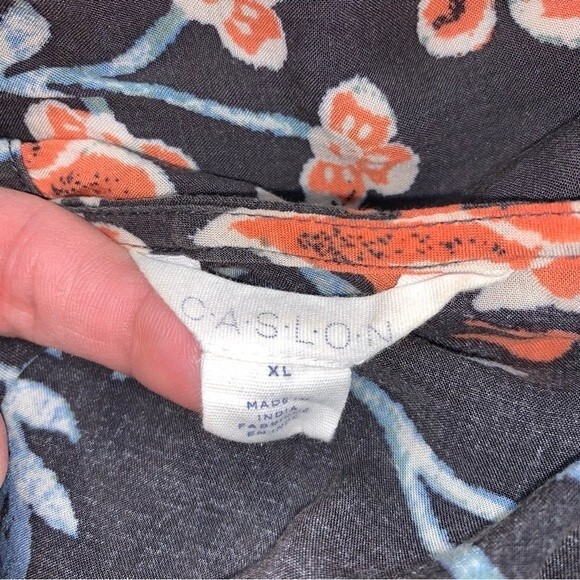 Bohemian Floral FLowy Women’s Blouse Women’s XL Loose Fit Shirt Top by Caslon - Picture 6 of 8